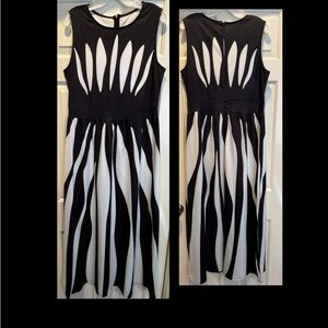 Elegant Black and White Sleeveless Dress